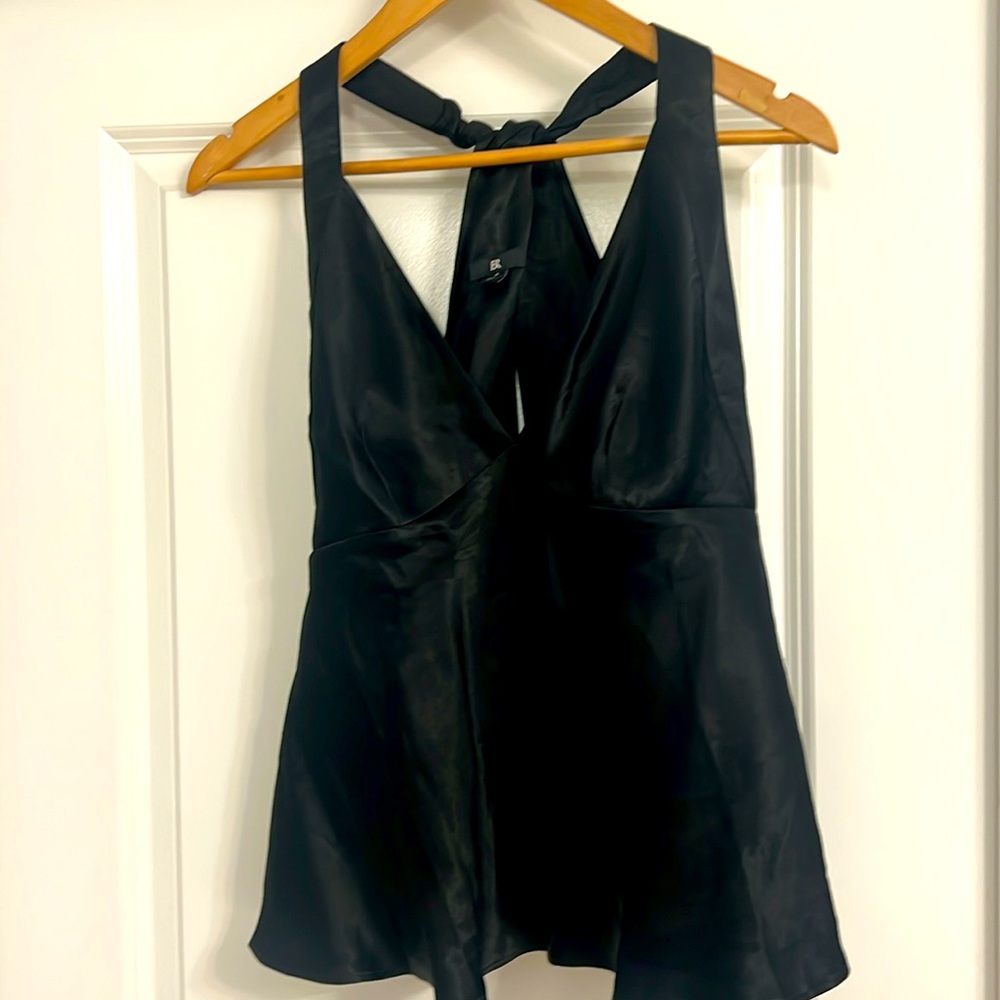 Banana Republic, Black Satin Halter, size 8, NWOT